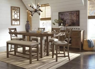 Ashley Moriville Counter Height Extendable Dining Table - D631-32