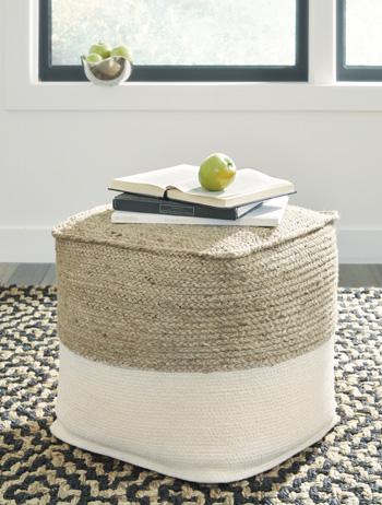 Ashley Furniture Sweed Valley Pouf A1000831 Natural/White