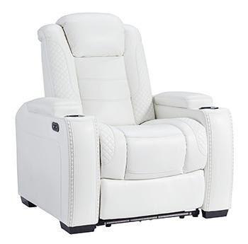 Ashley Furniture Party Time PWR Recliner/ADJ Headrest 3700413C White