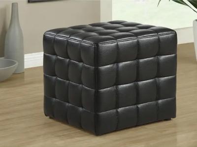 Monarch Cube Accent Ottoman in Black - Cube Accent Ottoman (Black)