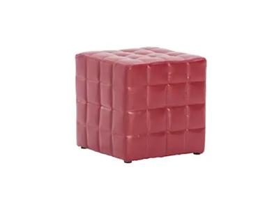 Monarch Cube Accent Ottoman in Red - Cube Accent Ottoman (Red)