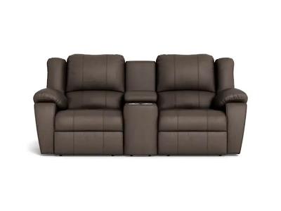 Palliser Mira Power Reclining Loveseat Console with Cupholder in Bali Carob - Mira Power Reclining Loveseat Console with Cupholder (Bali Carob)