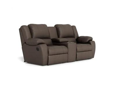 Palliser Mira Power Reclining Loveseat Console with Cupholder in Bali Carob - Mira Power Reclining Loveseat Console with Cupholder (Bali Carob)