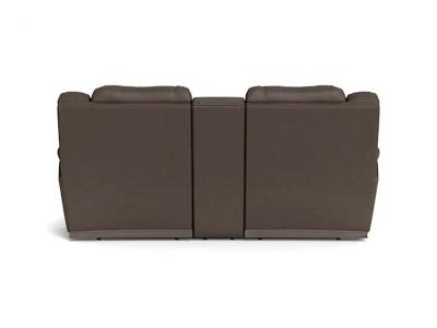 Palliser Mira Power Reclining Loveseat Console with Cupholder in Bali Carob - Mira Power Reclining Loveseat Console with Cupholder (Bali Carob)