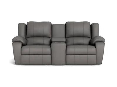 Palliser Mira Power Reclining Loveseat Console with Cupholder in Bali Rainstorm - Mira Power Reclining Loveseat Console with Cupholder (Bali Rainstorm)