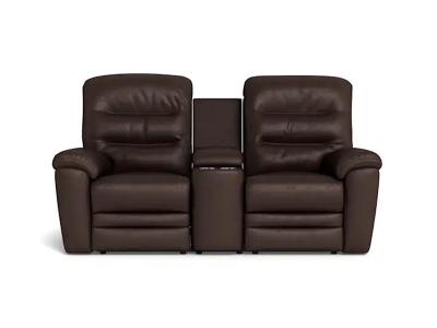 Palliser Keiran Power Reclining Loveseat with Power Headrest Power Lumbar and Console in Solana Cocoa - Keiran Power Reclining Loveseat (Solana Cocoa)