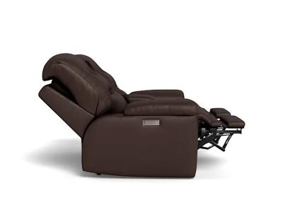 Palliser Keiran Power Reclining Loveseat with Power Headrest Power Lumbar and Console in Solana Cocoa - Keiran Power Reclining Loveseat (Solana Cocoa)