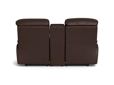 Palliser Keiran Power Reclining Loveseat with Power Headrest Power Lumbar and Console in Solana Cocoa - Keiran Power Reclining Loveseat (Solana Cocoa)