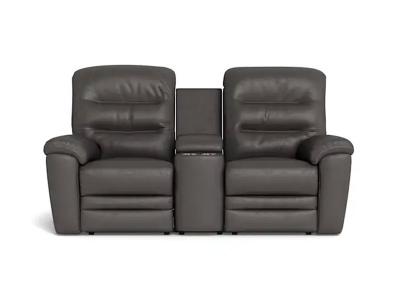 Palliser Keiran Power Reclining Loveseat with Power Headrest Power Lumbar and Console in Solana Phantom - Keiran Power Reclining Loveseat (Solana Phantom)
