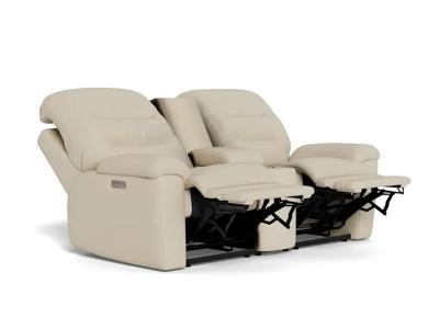 Palliser Keiran Power Reclining Loveseat with Power Headrest Power Lumbar and Console in Solana Tusk - Keiran Power Reclining Loveseat (Solana Tusk)