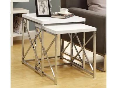 Monarch Sturdy X Nesting Table in White - Sturdy X Nesting Table (White)