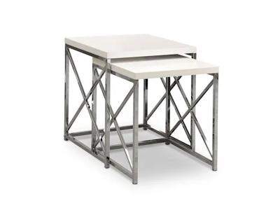 Monarch Sturdy X Nesting Table in White - Sturdy X Nesting Table (White)