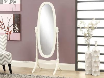 Monarch Cheval Mirror in White - Cheval Mirror (White)