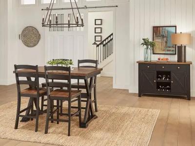 A-America Stormy Ridge 5 Piece Pub Dining in Chicory/Slate Black - Stormy Ridge Pub 5Piece Dining