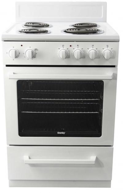 24" Danby 2.5 Cu. Ft. FSE Coil Range In White - DERM240WC