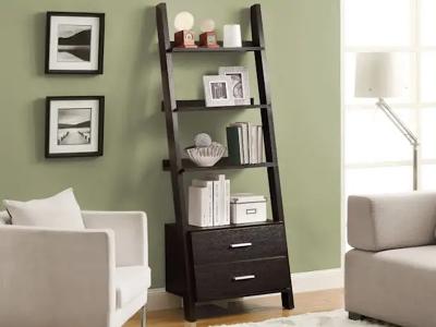 Monarch Ladder Bookcase in Espresso - Ladder Bookcase
