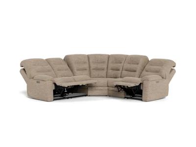 Palliser Keiran Symmetrical 5 Piece Power Reclining Sectional in Sanctuary Smoke - Keiran 5Piece Sectional(Sanctuary Hemp)