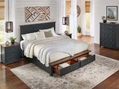 A-America King Size Stormy Ridge Bedroom in Chicory/Slate Black - Stormy Ridge Storage (King)