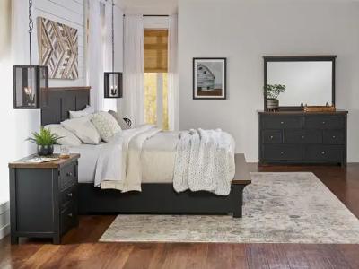 A-America King Size Stormy Ridge Bedroom in Chicory/Slate Black - Stormy Ridge Storage (King)