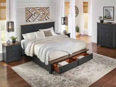 A-America Queen Size Stormy Ridge Bedroom in Chicory/Slate Black - Stormy Ridge Storage (Queen)