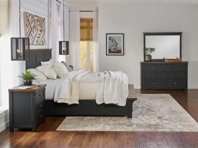 A-America Queen Size Stormy Ridge Bedroom in Chicory/Slate Black - Stormy Ridge Storage (Queen)