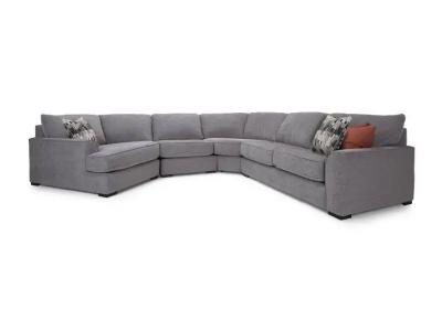 Decor-Rest Sullivan Left Facing 4 Piece Sectional in Grey - Sullivan 4Piece Sectional