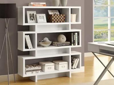 Monarch Mod Bookcase in White - Mod Bookcase (White)