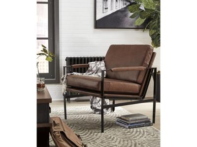 Ashley Furniture Puckman Accent Chair A3000193 Brown/Silver Finish