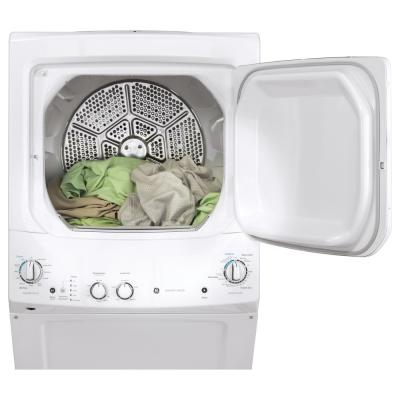 27" GE Unitized Spacemaker Washer And Gas Dryer - GUD27GSSMWW