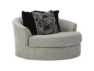 Ashley Furniture Megginson Oversized Round Swivel Chair 9600621 Storm