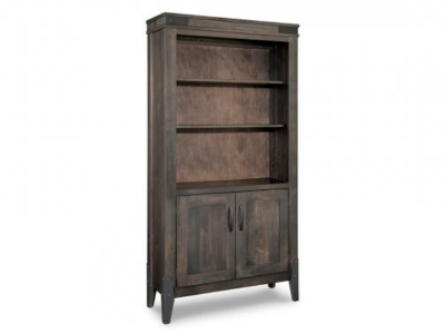 Handstone Chattanooga Bookcase with 3 Adjustable Shelves and Doors - N-CH80D