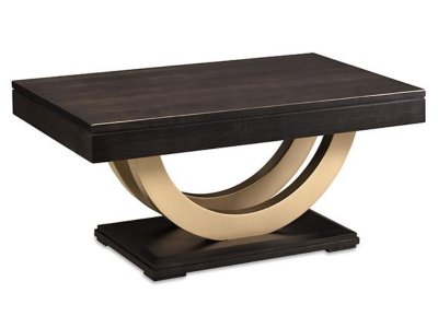 Handstone Contempo Pedestal Condo Coffee Table with Metal Curves - P-COMC2136
