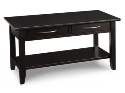 Handstone Demilune Rectangle Condo Coffee Table with 2 Drawers and Shelf - P-DS2136 w/s