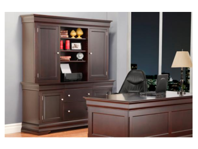 Handstone Phillipe Office Credenza with Hutch and 2 Legal-Letter File Drawers - P-P2174H