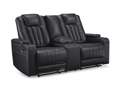 Ashley Furniture Center Point DBL Rec Loveseat w/Console 2400494 Black