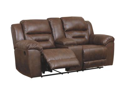 Ashley Furniture Stoneland DBL Rec Loveseat w/Console 3990494 Chocolate