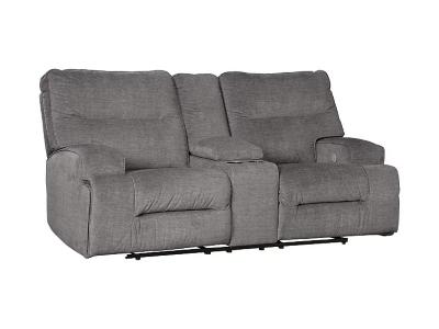 Ashley Furniture Coombs DBL REC PWR Loveseat w/Console 4530296 Charcoal