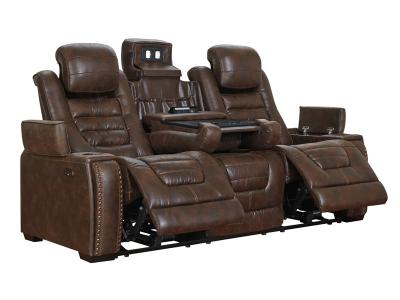 Ashley Furniture Game Zone PWR REC Sofa with ADJ Headrest 3850115C Bark