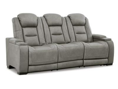 Ashley Furniture The Man-Den PWR REC Sofa with ADJ Headrest U8530515C Gray