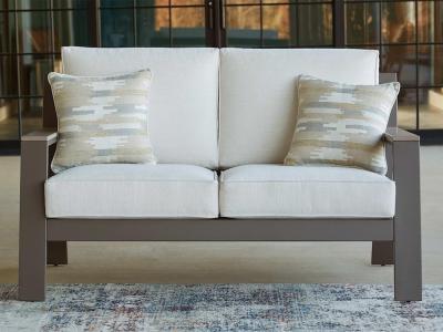 Ashley Furniture Tropicava Loveseat w/Cushion P514-835 Taupe/White
