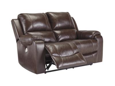 Ashley Furniture Rackingburg Reclining Power Loveseat U3330174 Mahogany