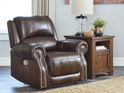 Ashley Furniture Buncrana PWR Recliner/ADJ Headrest U8460413 Chocolate