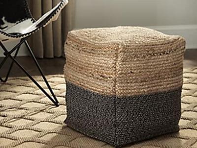 Ashley Furniture Sweed Valley Pouf A1000422 Natural/Black