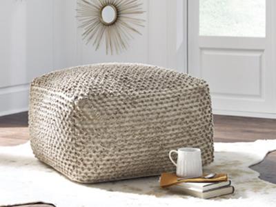 Ashley Furniture Hedy Pouf A1000531 Natural/Beige