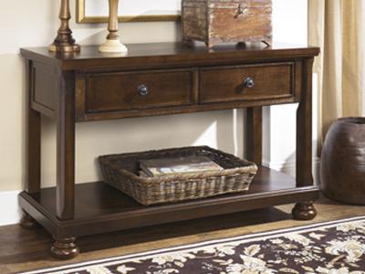 Ashley Furniture Porter Console Sofa Table T697-4 Rustic Brown