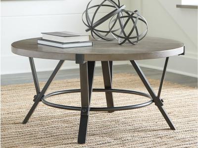 Ashley Furniture Zontini Round Cocktail Table T206-8 Light Brown