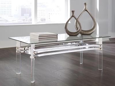 Ashley Furniture Braddoni Rectangular Cocktail Table T420-1 Chrome Finish