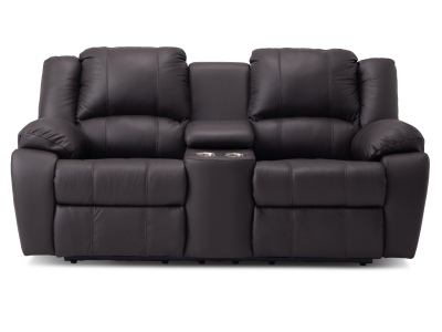 Palliser Mira Manual Reclining Loveseat Console with Cupholder in Bali Carob - 41052-58SS