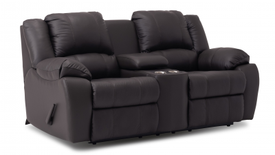 Palliser Mira Manual Reclining Loveseat Console with Cupholder in Bali Carob - 41052-58SS