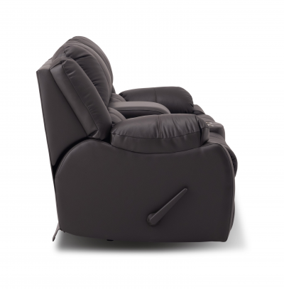 Palliser Mira Manual Reclining Loveseat Console with Cupholder in Bali Carob - 41052-58SS